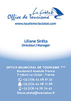 conception de la carte de visite de l'office du tourisme de la Ciotat